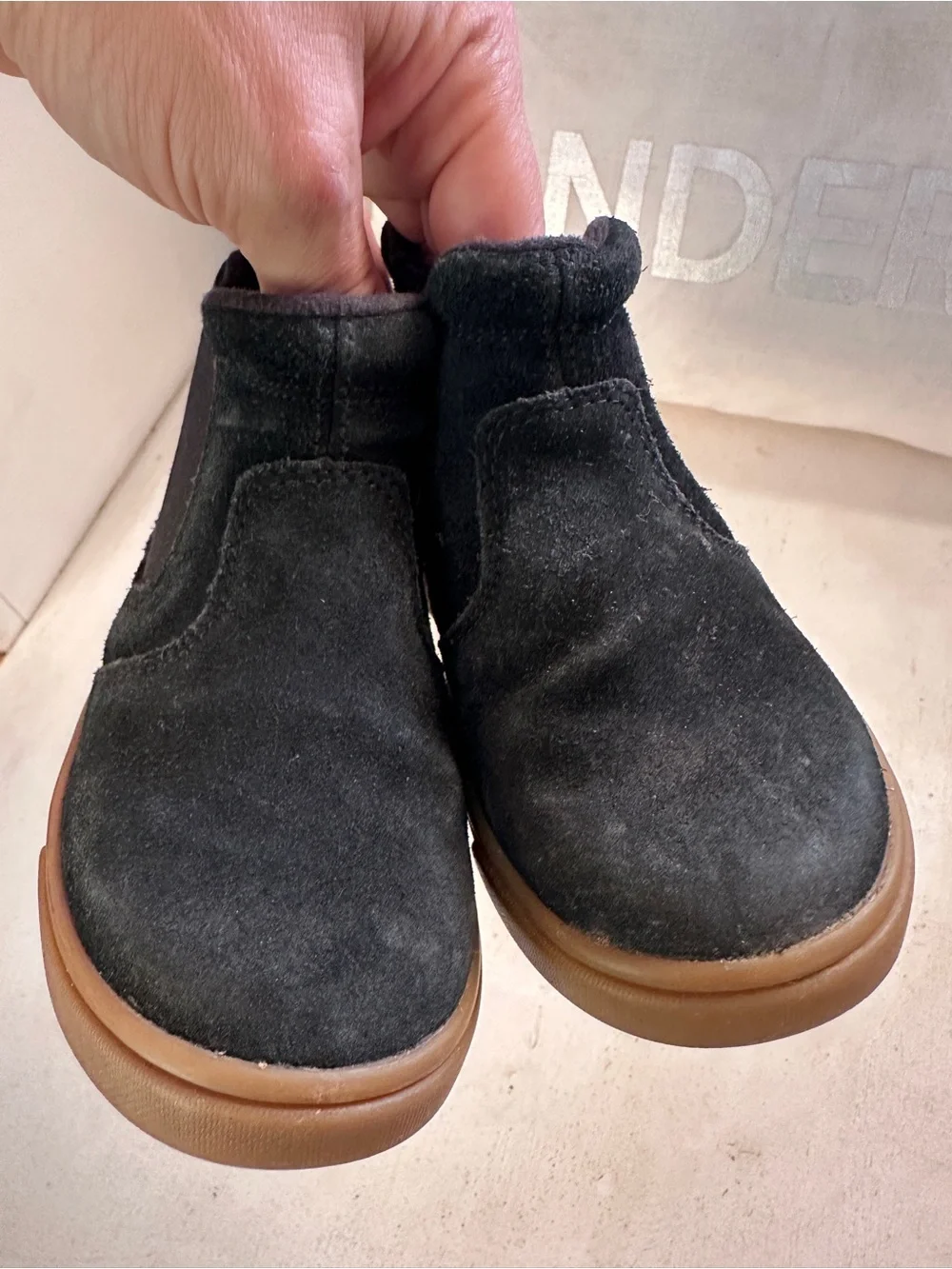 UGG Black Suede Kids Ankle Boots